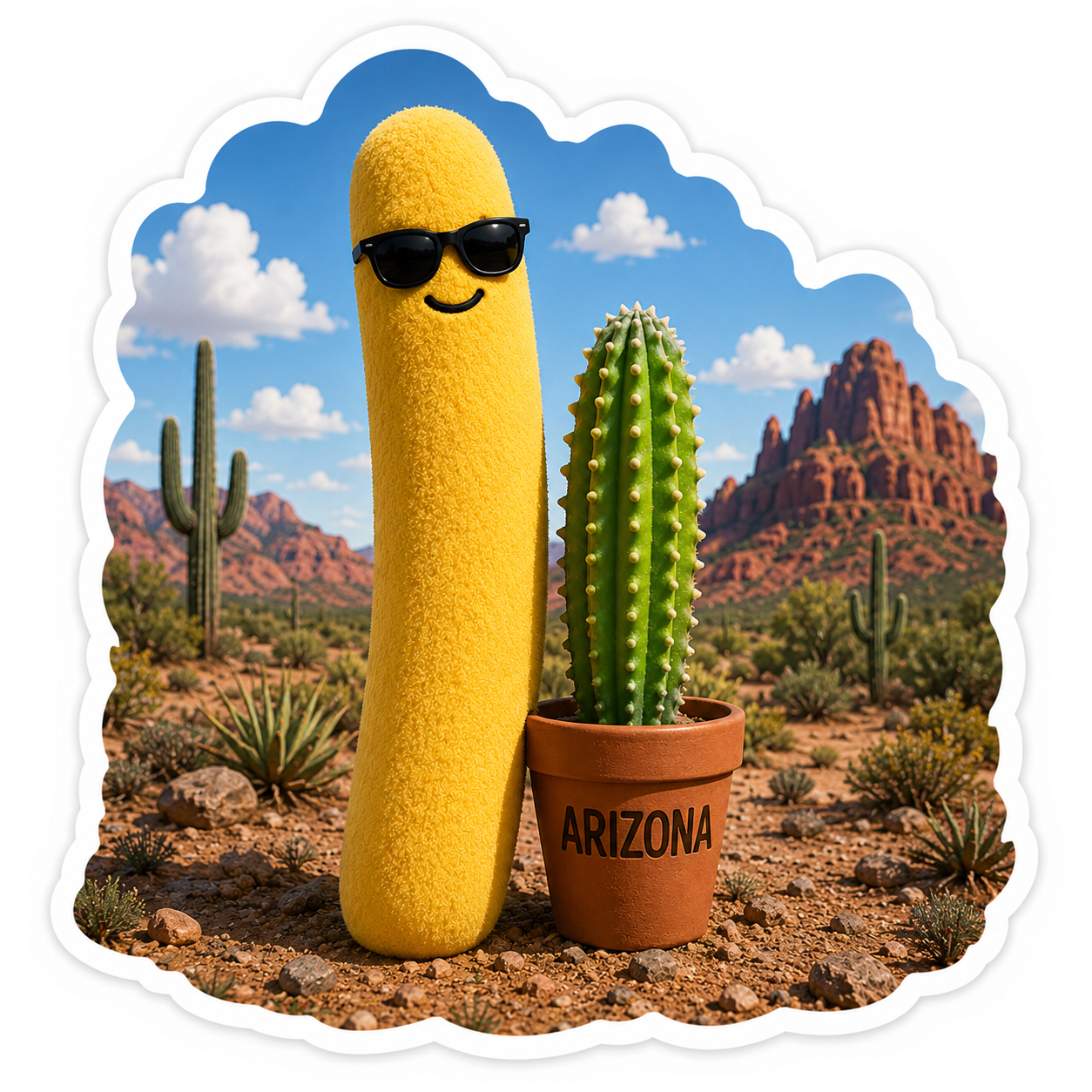 Leonard visiting Arizona with desert scenery