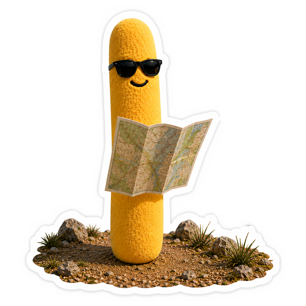 Leonard reading a map