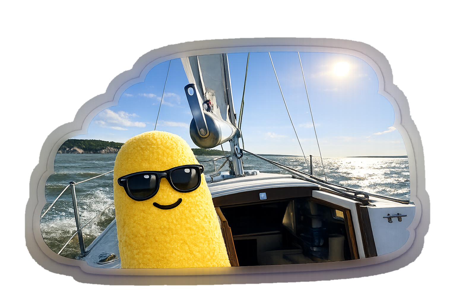 Leonard taking a sailing selfie